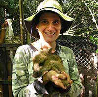 Dr. Alexine Keuroghlian with baby otter