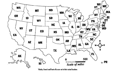 Map of the U.S.A.