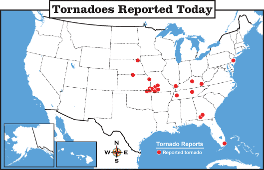 Tornadoes Reported Today