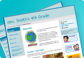 Sample class homepages created in 3 easy steps using the Class Homepage Builder