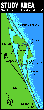 Map of East Coast of Central Florida