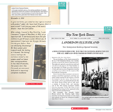 Example Sheets: "Landed on Ellis Island"