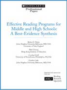 Effective reading programs, report cover