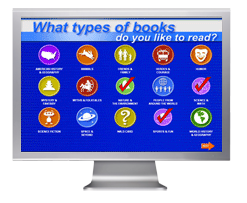 What type of books…” in computer monitor