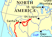 <p>Francisco Vazquez de Coronado's expedition from 1540-1542. Click on the image to see a larger version. (Grolier Interactive Inc.)</p>