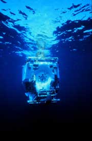 <p>DSV ALVIN, perhaps the most active and successful research submersible. (OAR/National Undersea Research Program (NURP); Woods Hole Oceanographic Inst.)&nbsp;</p>