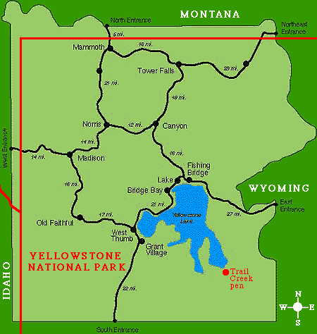 Map Of Yellowstone Park. Map of Yellowstone National