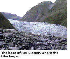 The base of Fox Glacier, where the hide began.