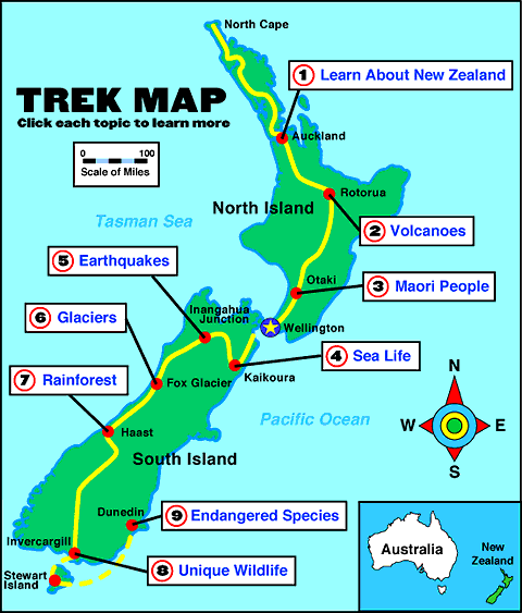New Zealand Trek Map