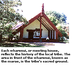 A wharenui, or meeting house.