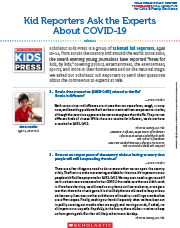 Kid Reporters Ask The Experts About COVID-19 Cover