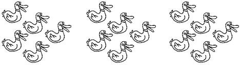 3 groups of 5 ducks